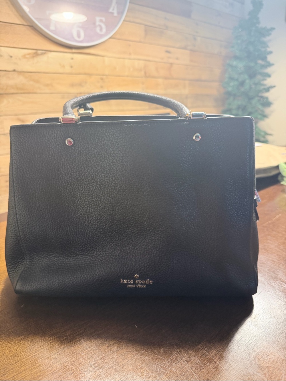 kate spade Black pebble Leather satchel - great condition